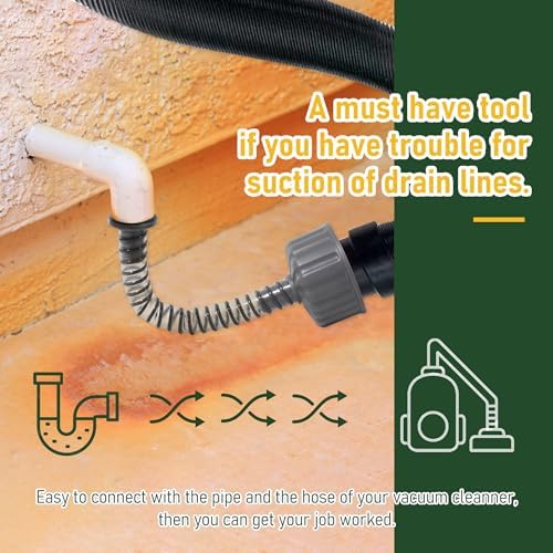AC Drain Lines Cleaner Tool with Wet Vac Attachment