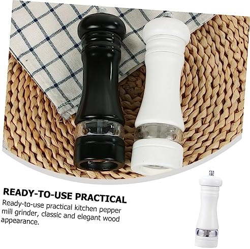 KICHOUSE Salt Pepper Shakers Set 6 Inches Wooden Refillable