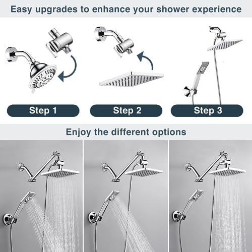 BRIGHT SHOWERS Dual Rain Handheld Shower Combo