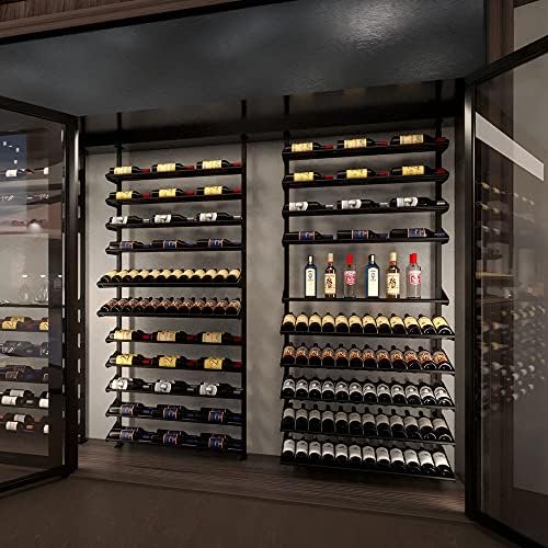 Black Metal Wine Rack - Stores 84 Bottles Modular Design