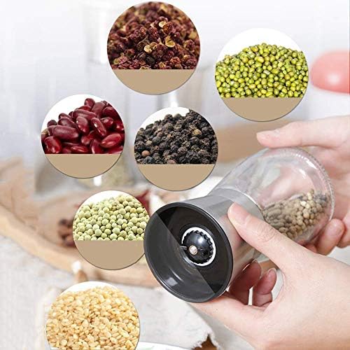 Premium Salt Pepper Grinder Set with Glass Body