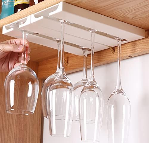 Leevcok 2 Pack White Wine Glass Holder