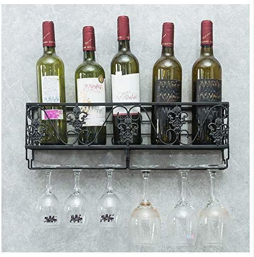 Iron Art Wall-Mounted Wine Racks Glass Holder Durable 50Cm10Cm