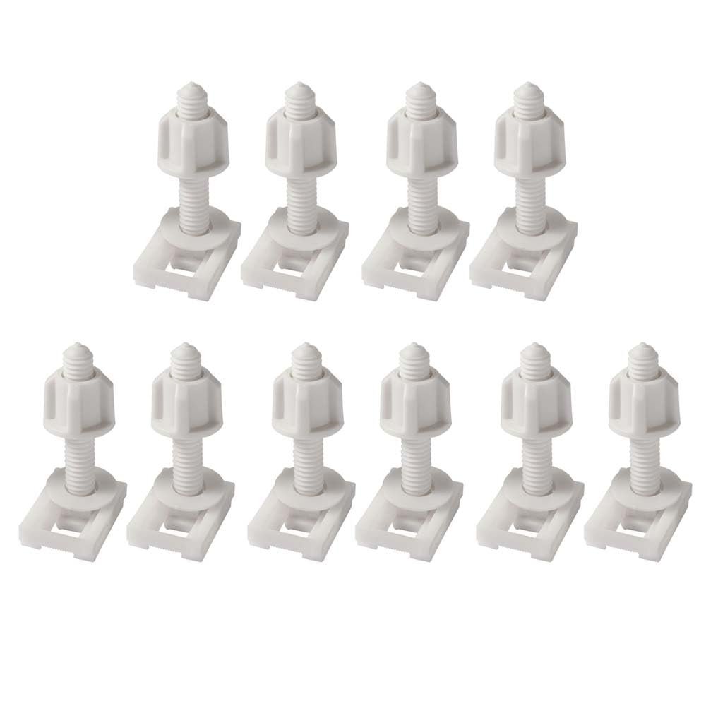 Pokinge 10pcs White Toilet Seat Hinges Replacement