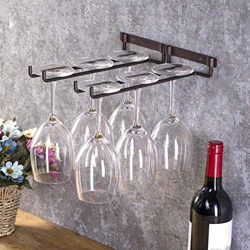 Wall Mounted Wine Glass Rack with Screws for Kitchen Bar Storage