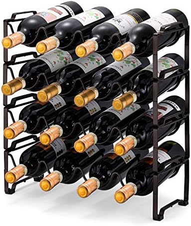 Simple Trending 4-Tier Wine Rack with Bronze Finish