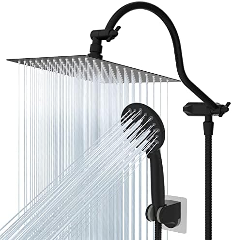 Hibbent All Metal High Pressure 7 Spray Handheld Shower Head Combo