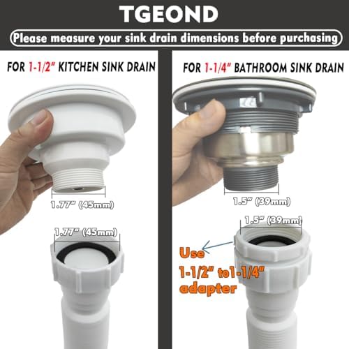 TGEOND Flexible 1-12 P-Trap 30 Inch White