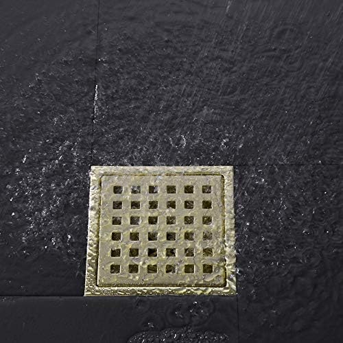 4 Inch Square Shower Drain with Brushed Gold Finish 1