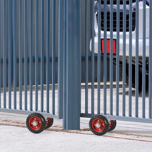 Aukivon 6 Inch Rubber Gate Wheel with Double U-Bolts