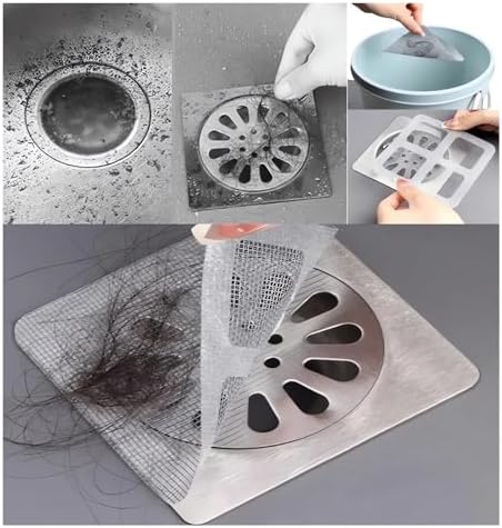 GYLCTOM Shower Drain Hair Catcher - 30PC Disposable Flat Mesh Sticker