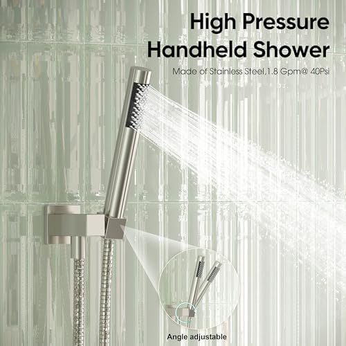 Esnbia Bathtub Shower Faucet Set with Rain and Handheld Heads