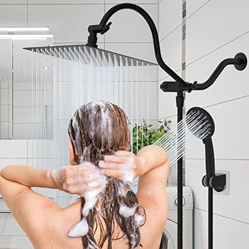 Hibbent All Metal High Pressure 7 Spray Handheld Shower Head Combo