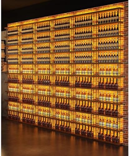 GZHERVICES Tall Wine Bar Cabinet With LED Lights