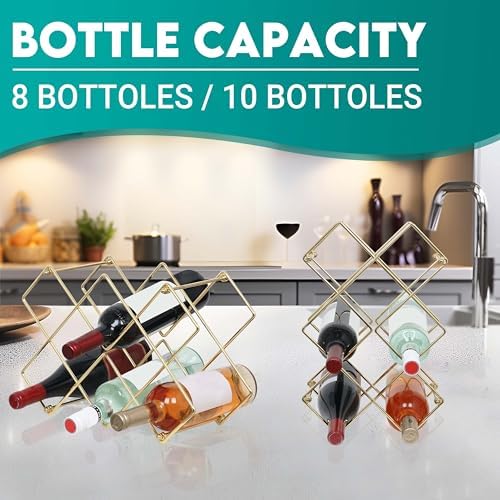Glamorous Gold Countertop Wine Rack
