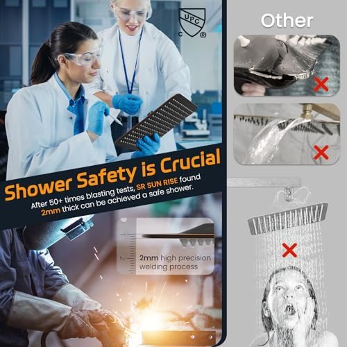 SR SUN RISE ORB Square Rain Shower Head Set with Handle