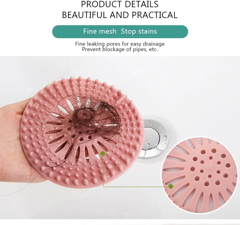 Pack of 6 Silicone Hair Catcher for Bath