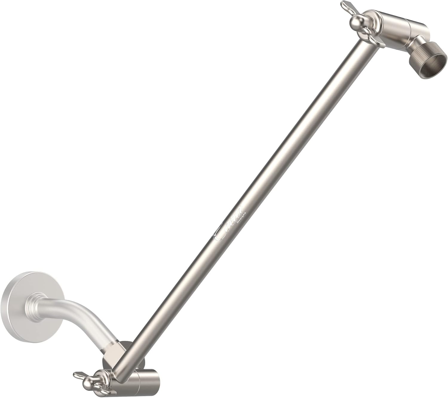 16-Inch Brass Shower Extension Arm with Adjustable Locking Gear