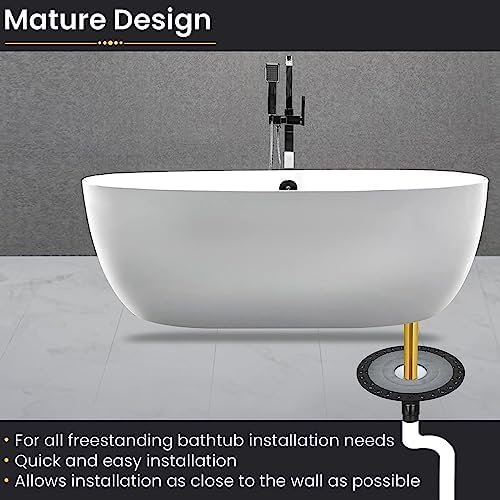 Freestanding Tub Drain Mounting Kit with ABS Adapter and Brass Liner