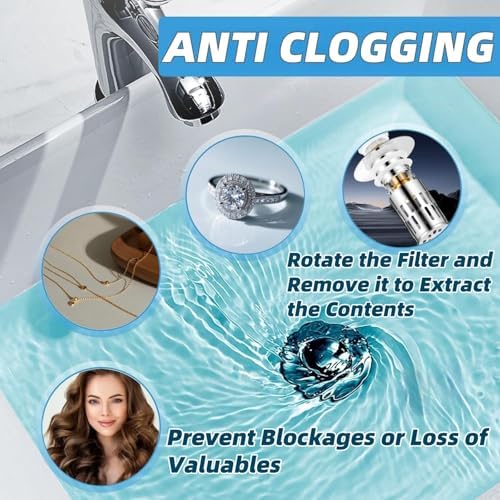 ZONCIHO Pop-Up Drain Strainer for 11-142 Inch Sinks