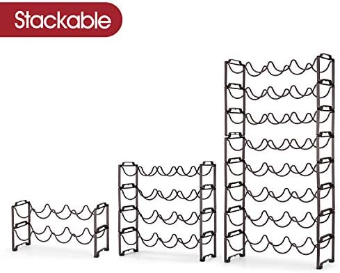 Simple Trending 4-Tier Wine Rack with Bronze Finish
