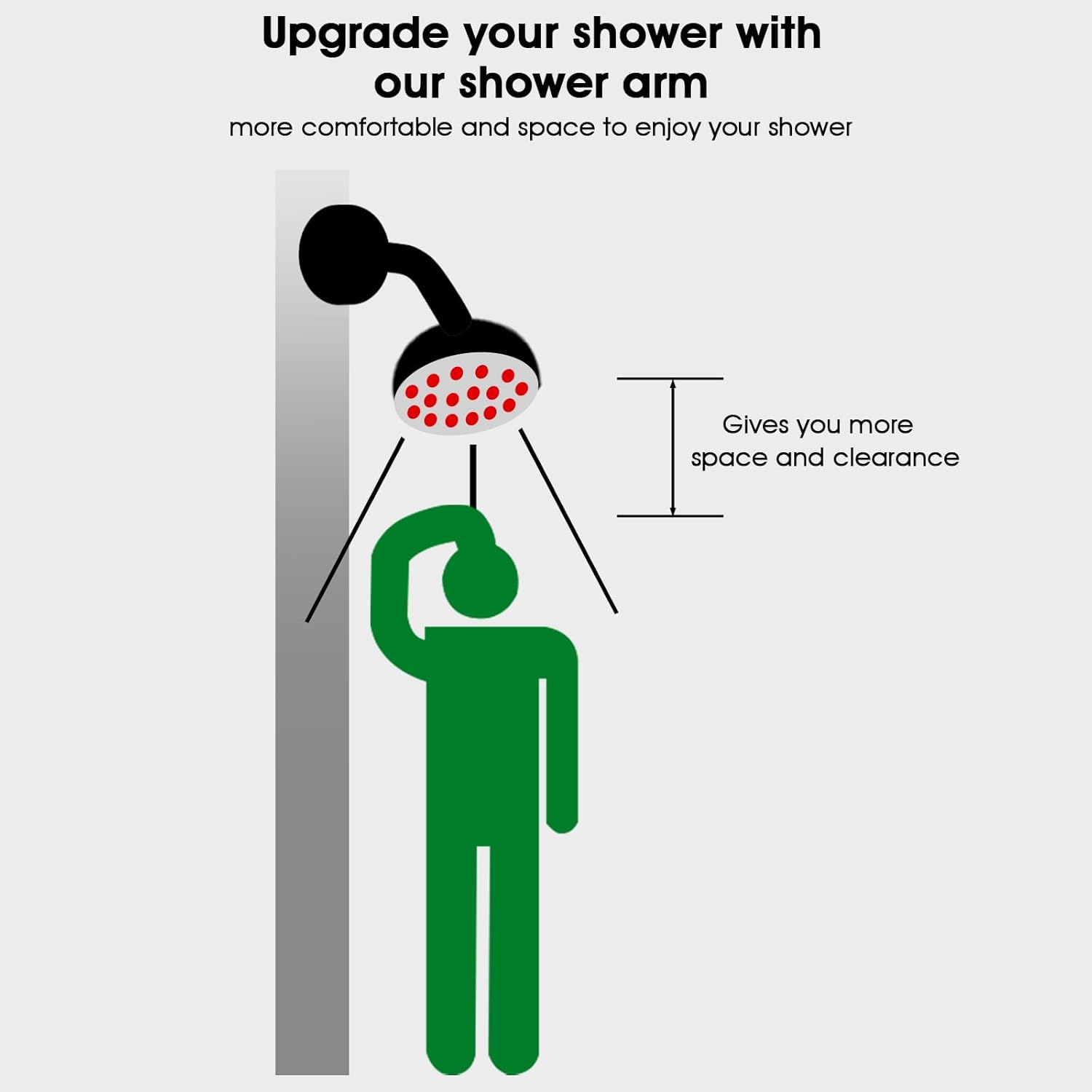 RAINREVIVE 6 Inch Chrome Shower Arm with Flange and Stabilizer Bracket