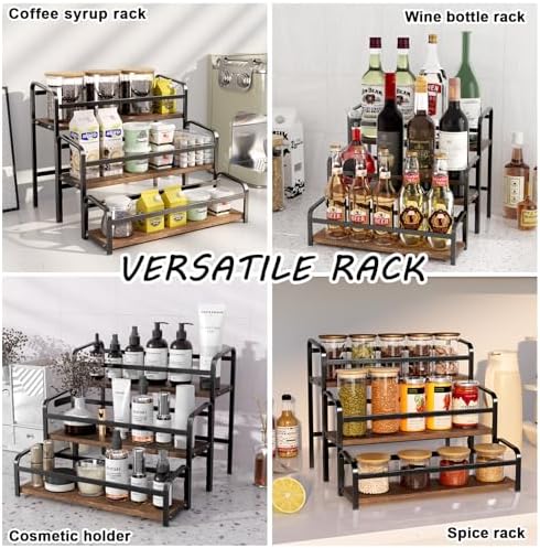 3-Tier Coffee Syrup Rack with 12-Bottle Capacity