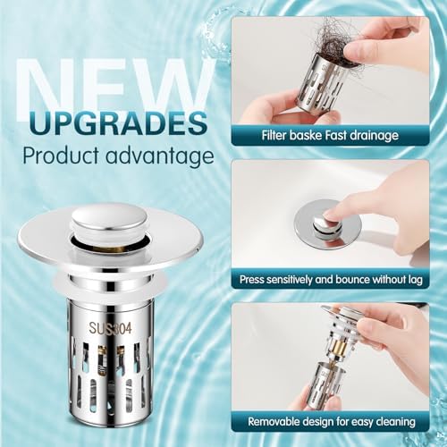 ZONCIHO Pop-Up Drain Strainer for 11-142 Inch Sinks