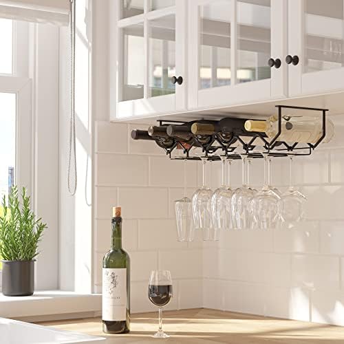 Wallniture Piccola Metal Wine Glass Holder for Kitchen