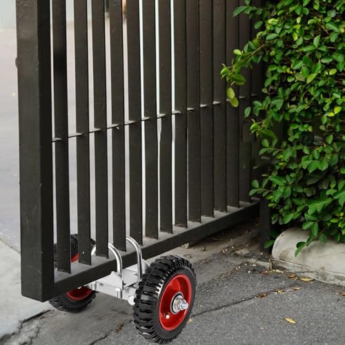 Aukivon 6 Inch Rubber Gate Wheel with Double U-Bolts