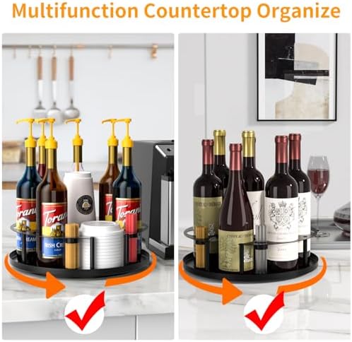 8 Bottles Coffee Syrup Organizer Rotating Holder