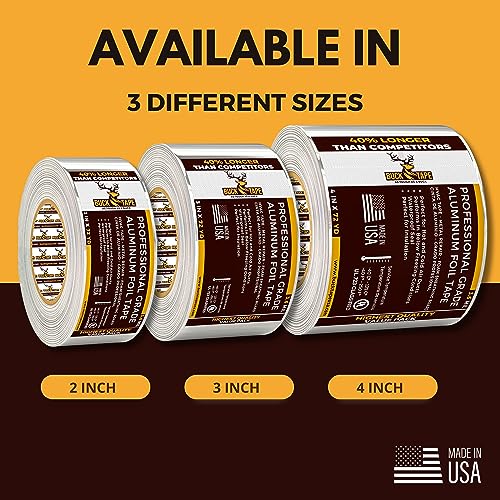 4 Pack Buck Aluminum Foil Tape 2 Inch x 216ft Heat Resistant 1