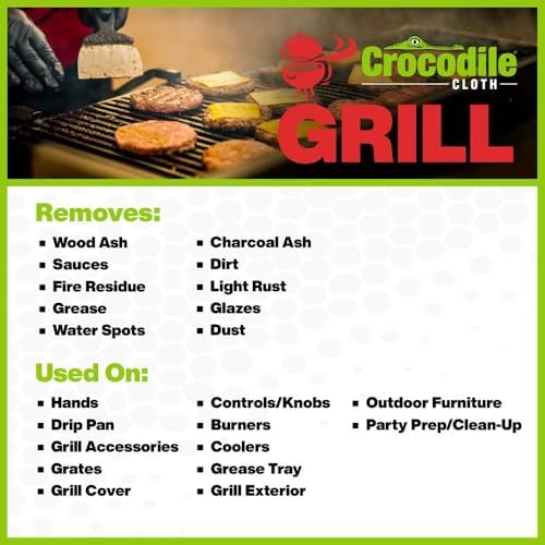 Crocodile Cloth Grill - 80 Pre-Moistened Heavy-Duty Wipes