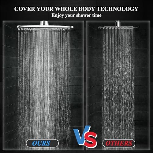 Veken 118 Inch Shower Head with 6 Modes and Adjustable Slide Bar