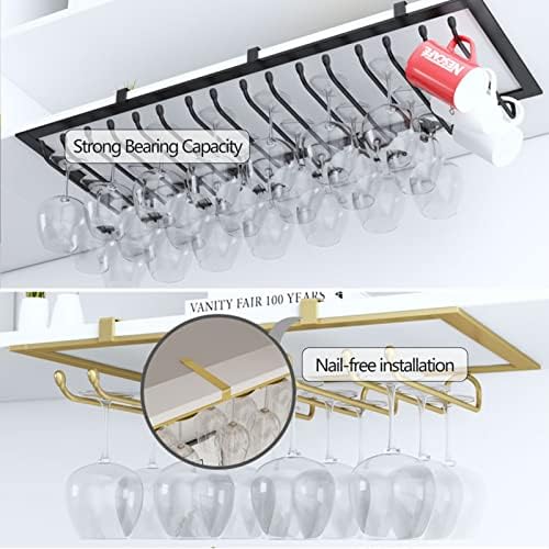 Suuim Hanging Wine Glass Holder for Bar Kitchen Restaurants