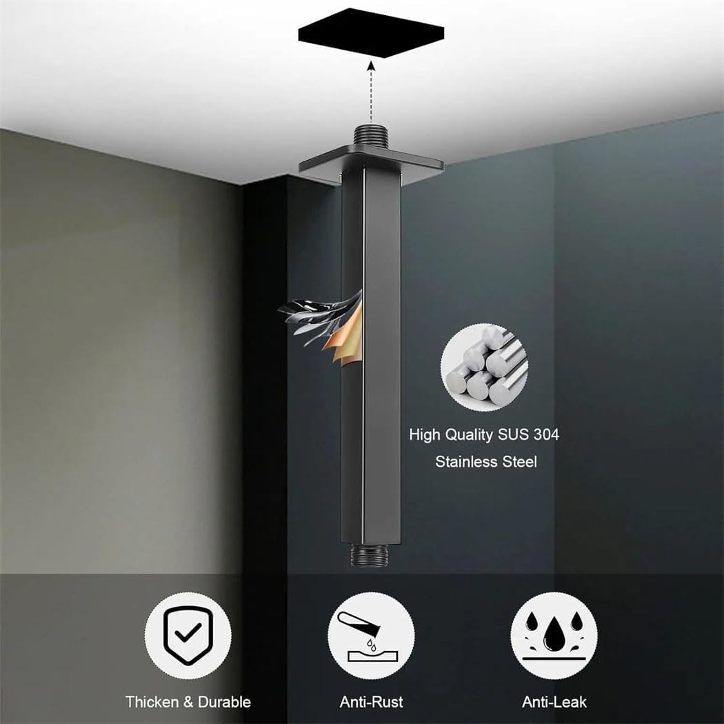 Stainless Steel Ceiling Mount Shower Arm 25cm Chrome