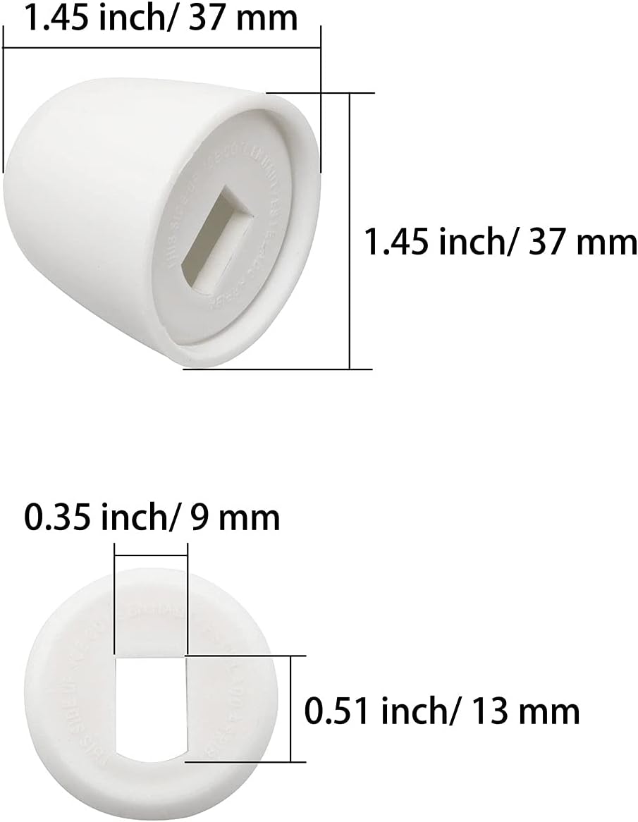 Ruiwaer 4pcs Toilet Bolt Caps Universal White 145x145 Inches