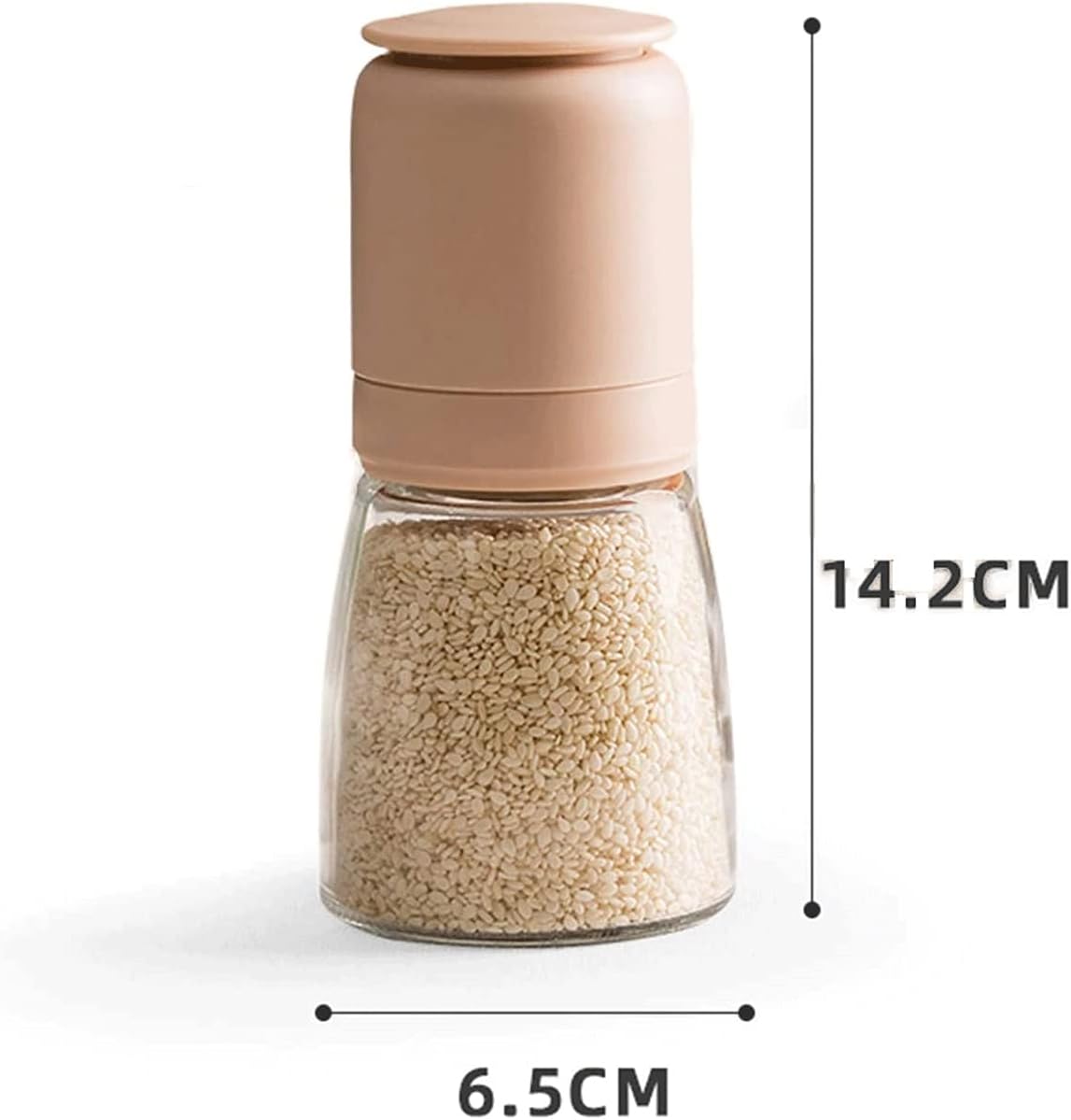 Salt and Pepper Grinder Set with Clear Glass Body