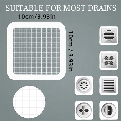 GYLCTOM Shower Drain Hair Catcher - 30PC Disposable Flat Mesh Sticker