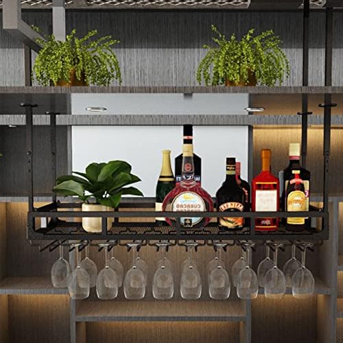 Adjustable Ceiling Wine Glass Rack for Bar and Kitchen