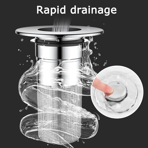 Bathroom Sink Drain Strainer - Pop Up Bounce Core Hair Catcher