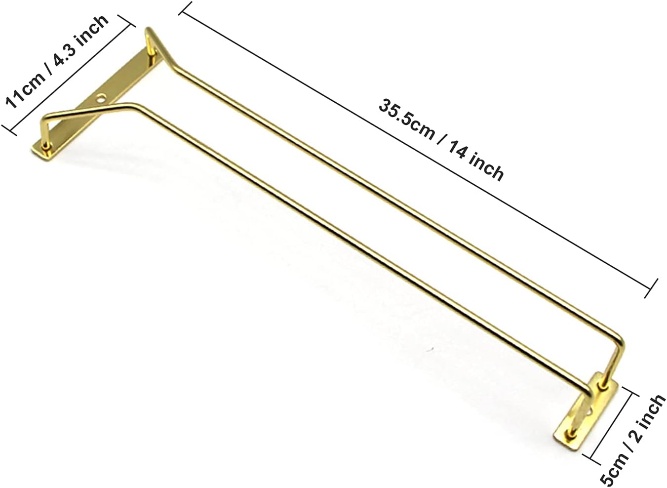 RedDreamer 14-Inch Gold Wine Glass Rack Set of 4