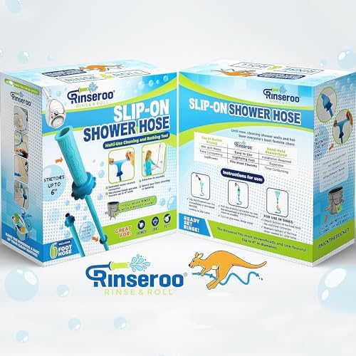 Rinseroo Shower Hose No-Install Universal Fit 6 Foot Multipurpose Detachable
