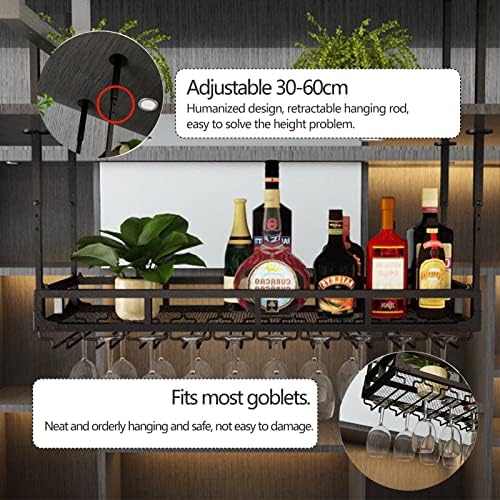 Adjustable Ceiling Wine Glass Rack for Bar and Kitchen