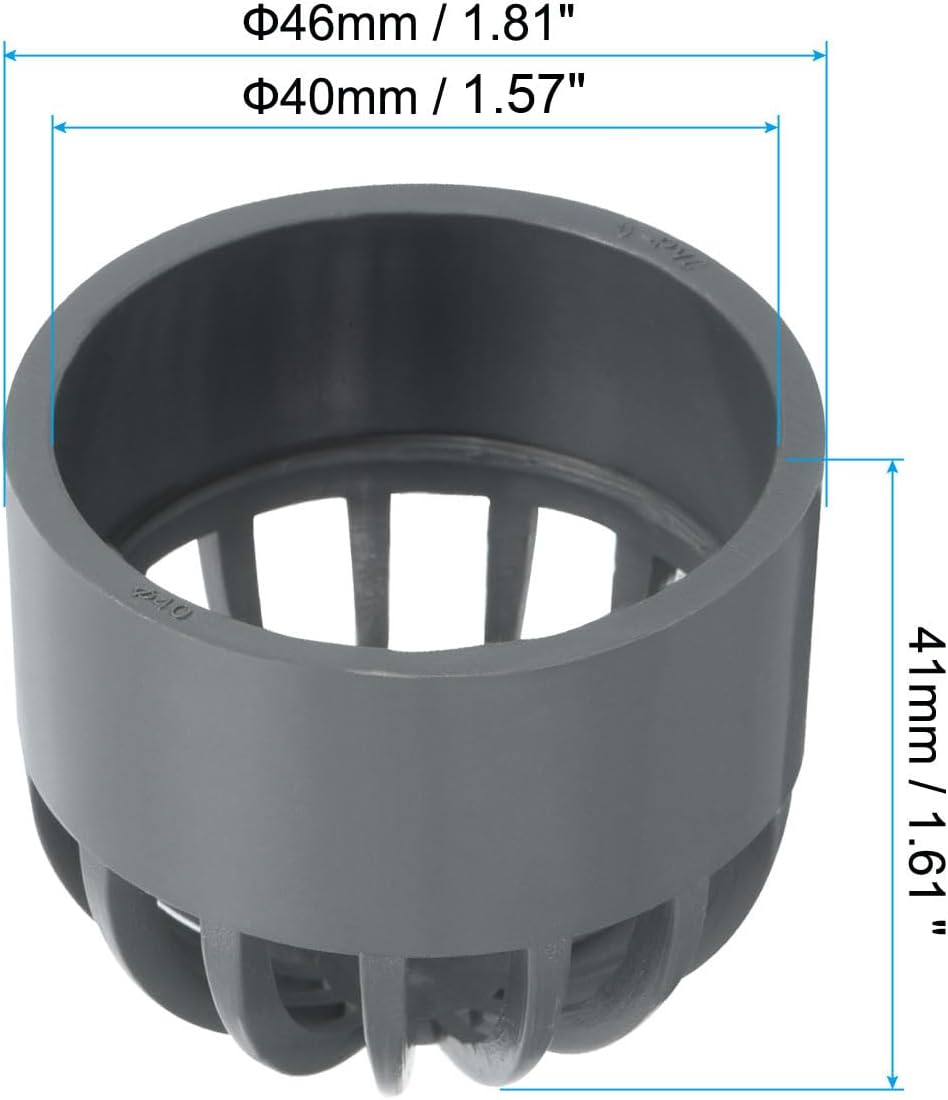 PATIKIL 40mm ID Round Drain Grate Cover UPVC Gray