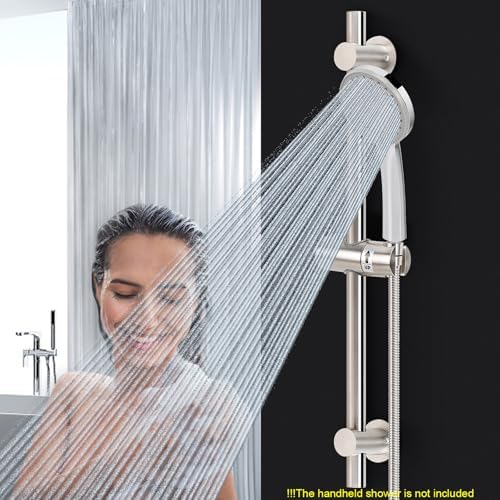 NearMoon Adjustable Shower Slide Bar with 24 Inch Length and Brushed Nickel Finish