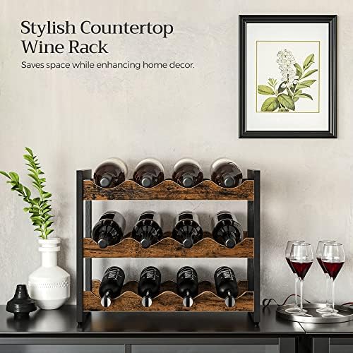 SONGMICS 3 Tier Tabletop Wine Rack with 12 Bottle Capacity