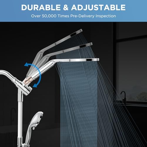 MakeFit Dual Shower Head Combo with 10 Modes and 8 Inch Rainfall