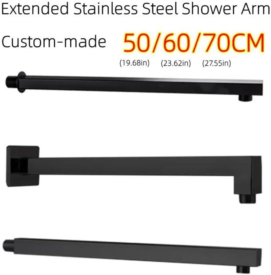 Black Stainless Steel Shower Arm with 50-70CM Extension