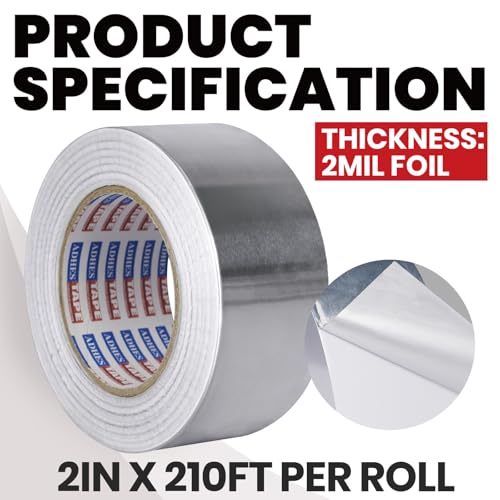 Heavy Duty Aluminum Foil Tape 2x210 Feet Heat Resistant Duct Tape